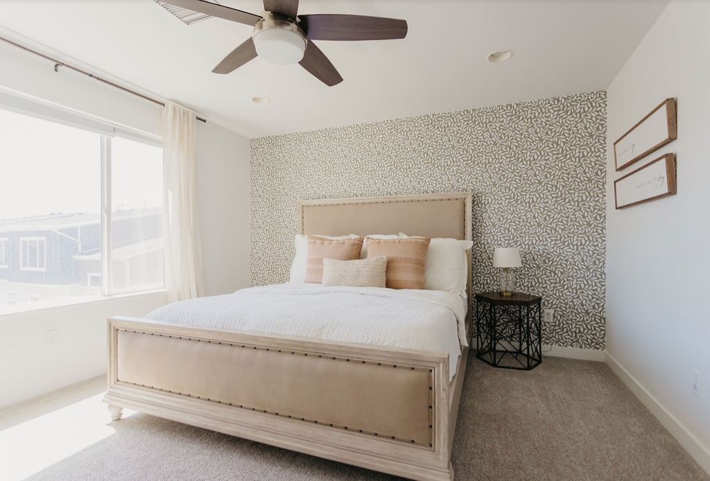 Harlow Floral Removable Wallpaper in Beige and White