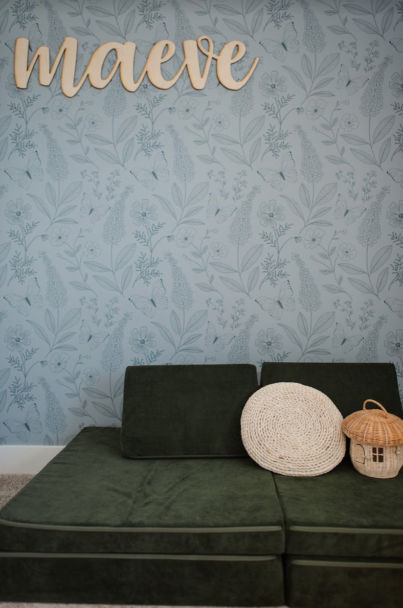 Ashlyn Floral Removable Wallpaper in Blue and Pink