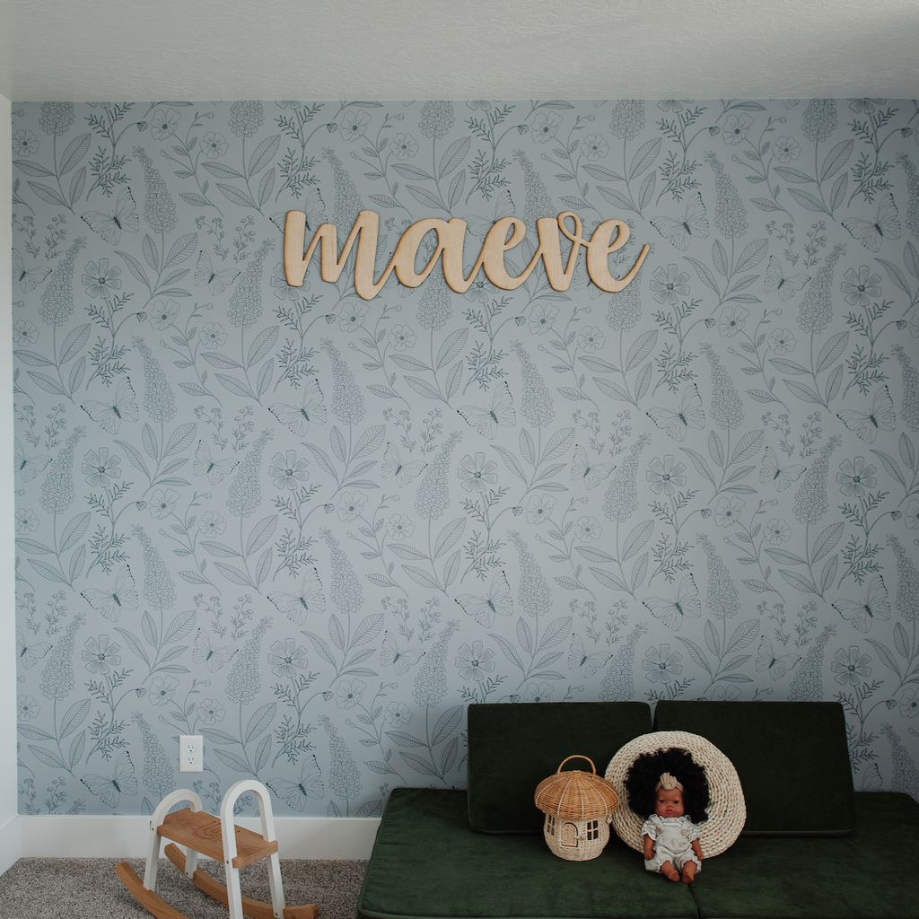 Ashlyn Floral Removable Wallpaper in Blue and Pink