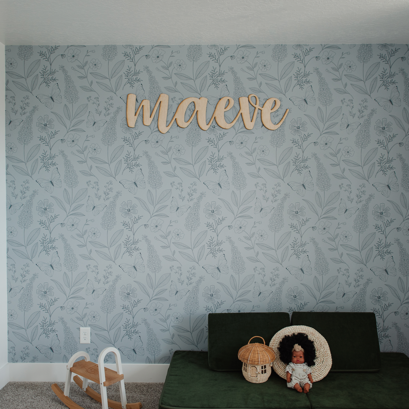 Ashlyn Floral Removable Wallpaper in Blue and Pink