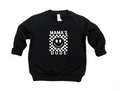 Mama's Dude Checkered Toddler Pullover in Black and White