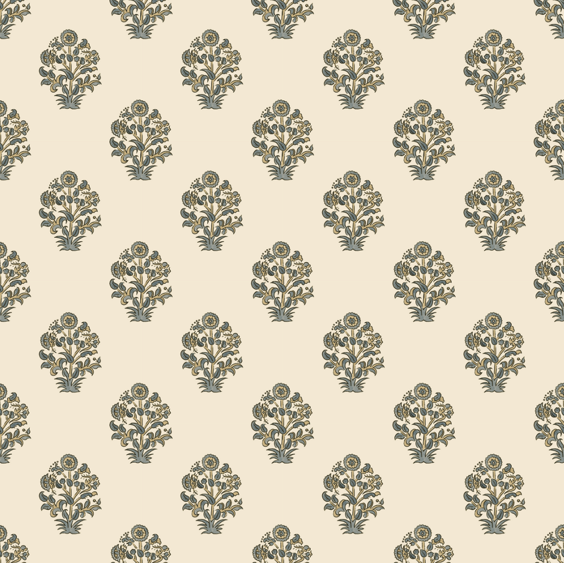 Anastasia Floral Wallpaper in Cream and Sage-Green