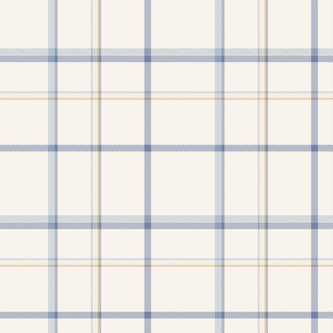 Keaton Plaid Wallpaper in White and Blue
