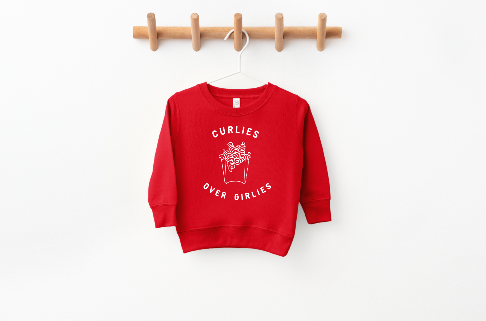 Unisex Curlies over Girlies graphic pullover available in multiple colors