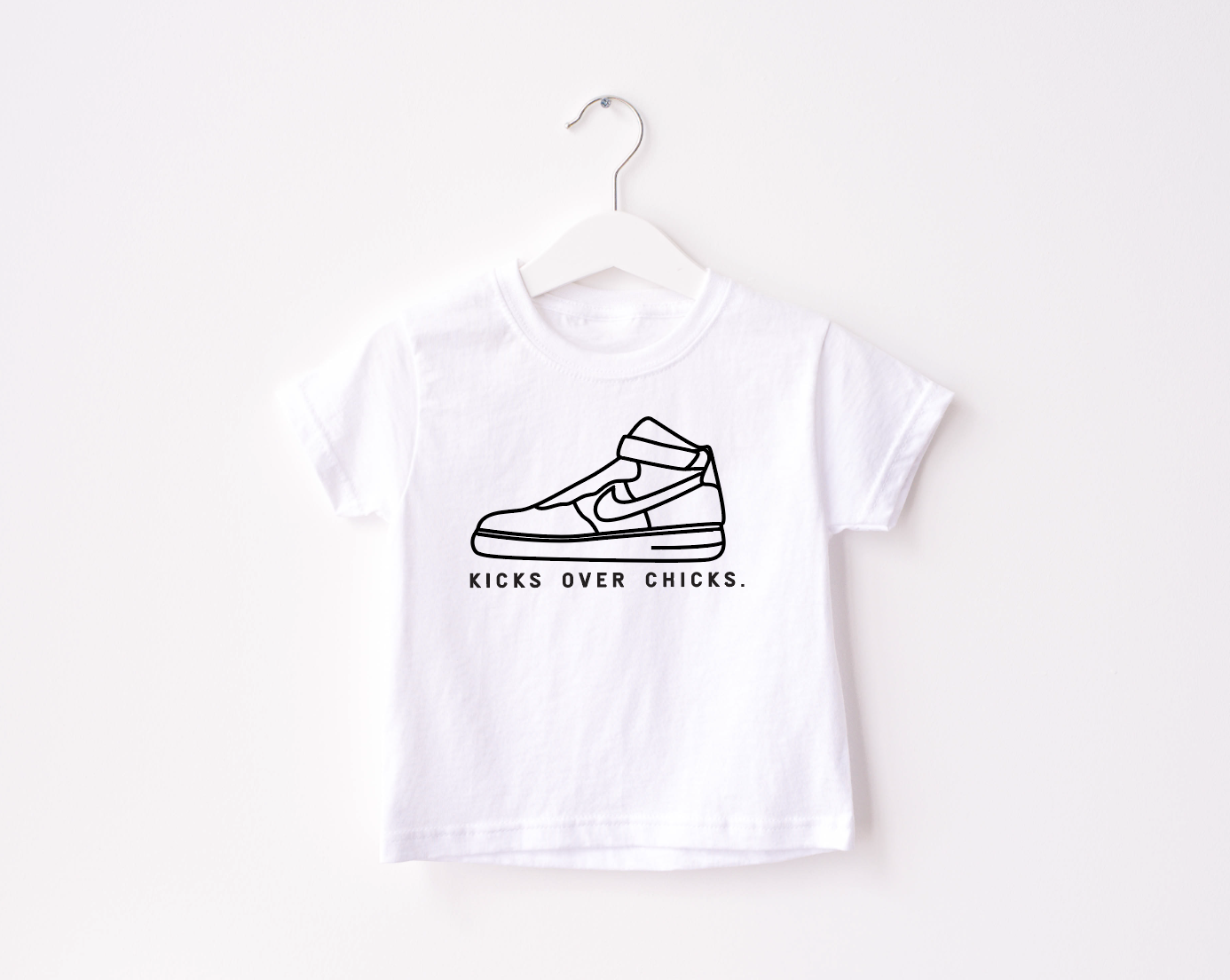 Kicks Over Chicks Unisex Streetwear Crew Neck Graphic Tee
