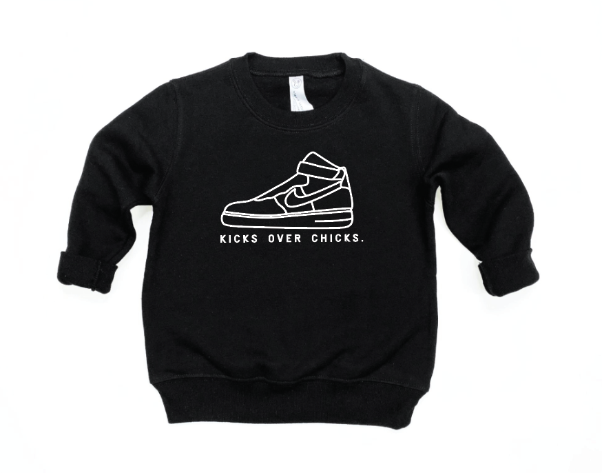 Black and red Kicks Over Chicks AF1 graphic sweatshirt