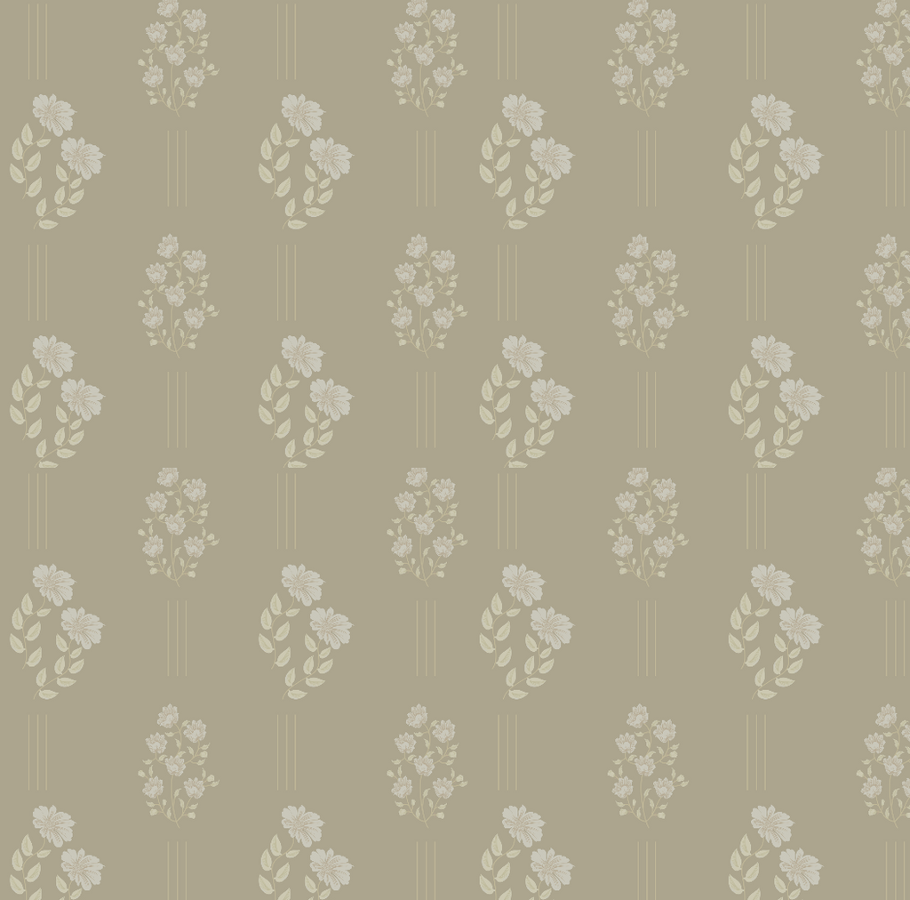 Monroe Floral Removable Wallpaper in Sage Green and Off-White