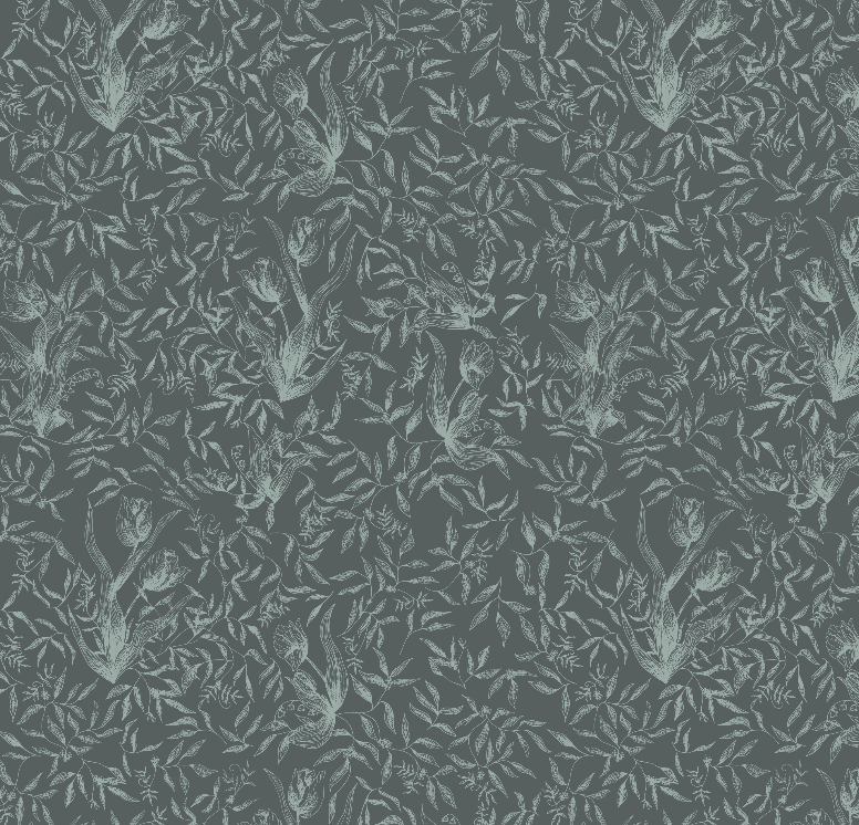 Austen Floral Cottagecore Wallpaper - White & Blue