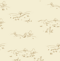 Bennet Wallpaper in Tan and Cream Traditional Farmhouse
