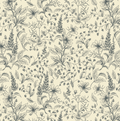 Collins Floral Wallpaper in Blue and Cream Vintage Cottagecore