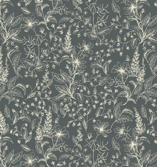 Collins Floral Wallpaper in Blue and Cream Vintage Cottagecore