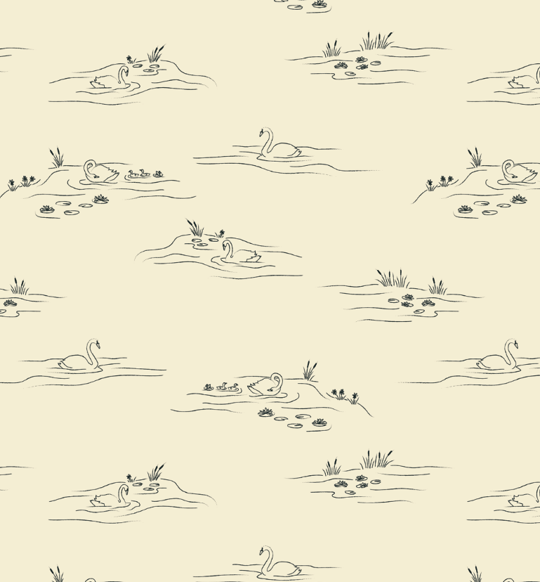 Pemberley Vintage Coastal Removable Wallpaper - Cream & Navy-Blue