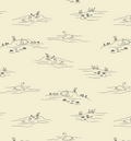 Pemberley Vintage Coastal Removable Wallpaper - Cream & Navy-Blue