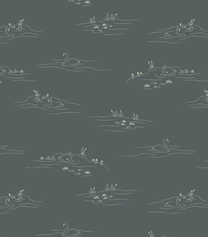 Pemberley Vintage Coastal Removable Wallpaper - Cream & Navy-Blue