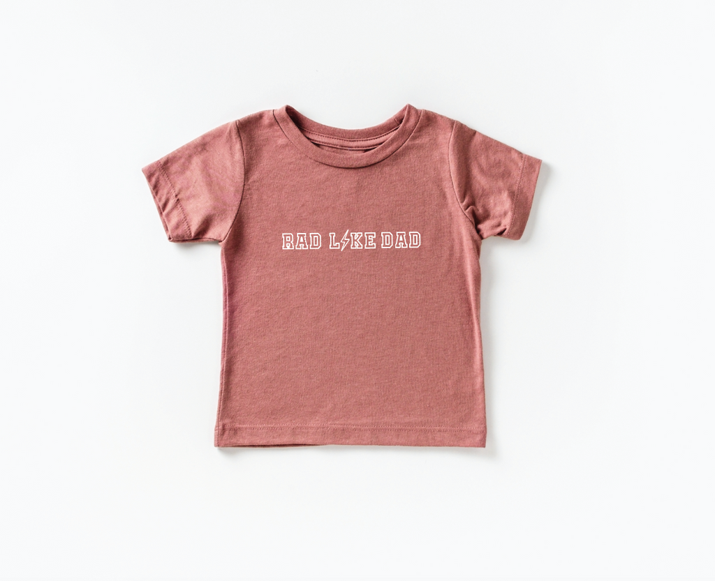 Rad Like Dad Graphic Kids Tee – Minimalist Cotton Short Sleeve