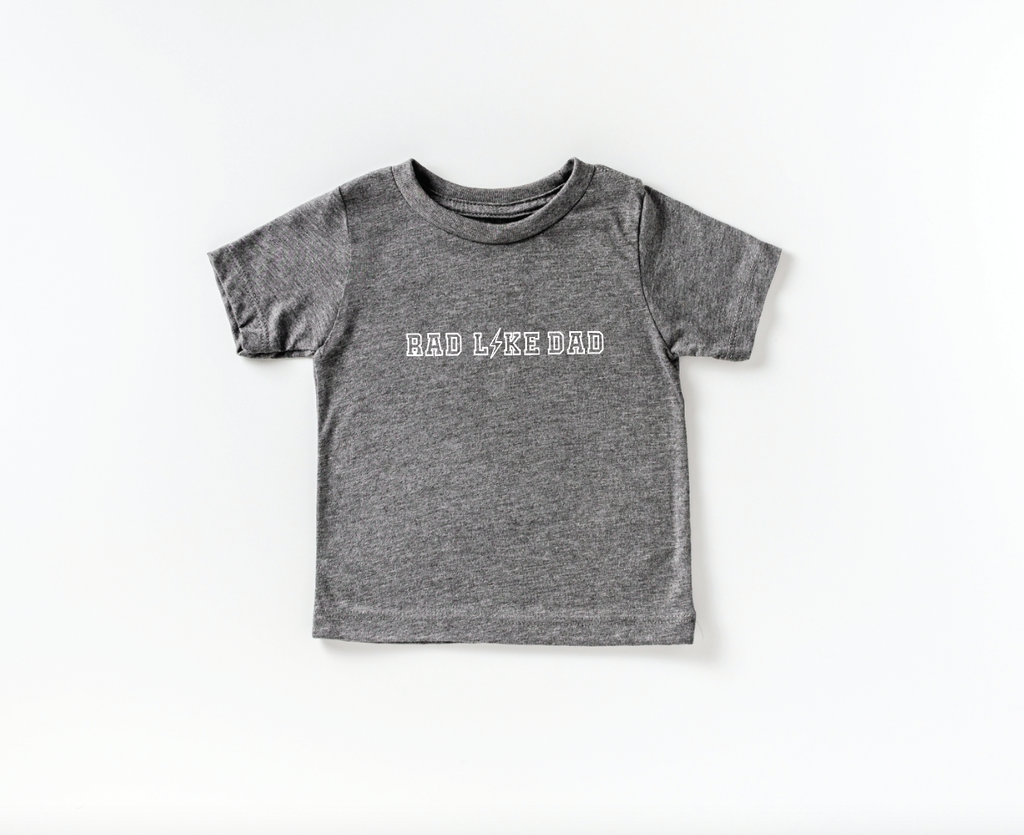 Rad Like Dad Graphic Kids Tee – Minimalist Cotton Short Sleeve