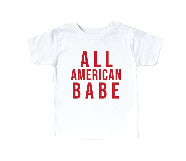 All American Babe T-Shirt - Natural/White Patriotic Graphic Tee