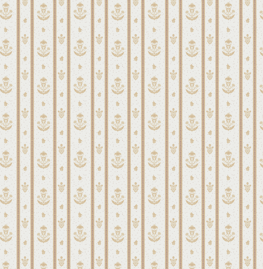 Cordelia Floral Removable Wallpaper in Green, Cream, Brown & Blue