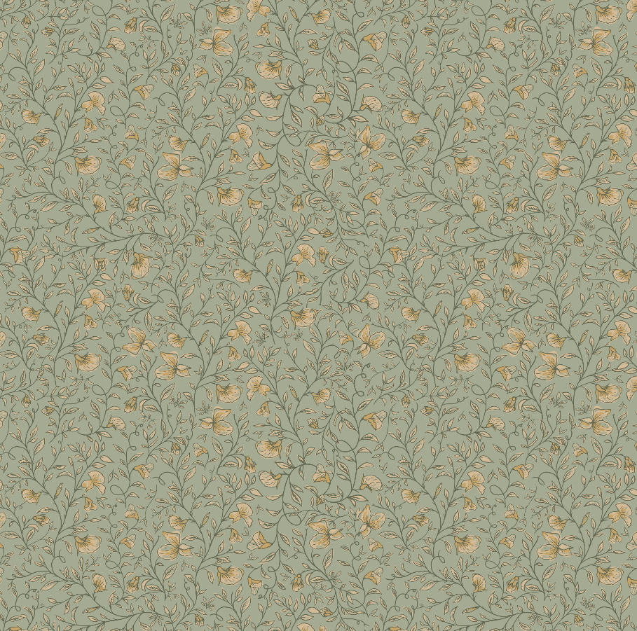 Edelweiss Botanical Removable Wallpaper in Sage-Green & Pale-Pink