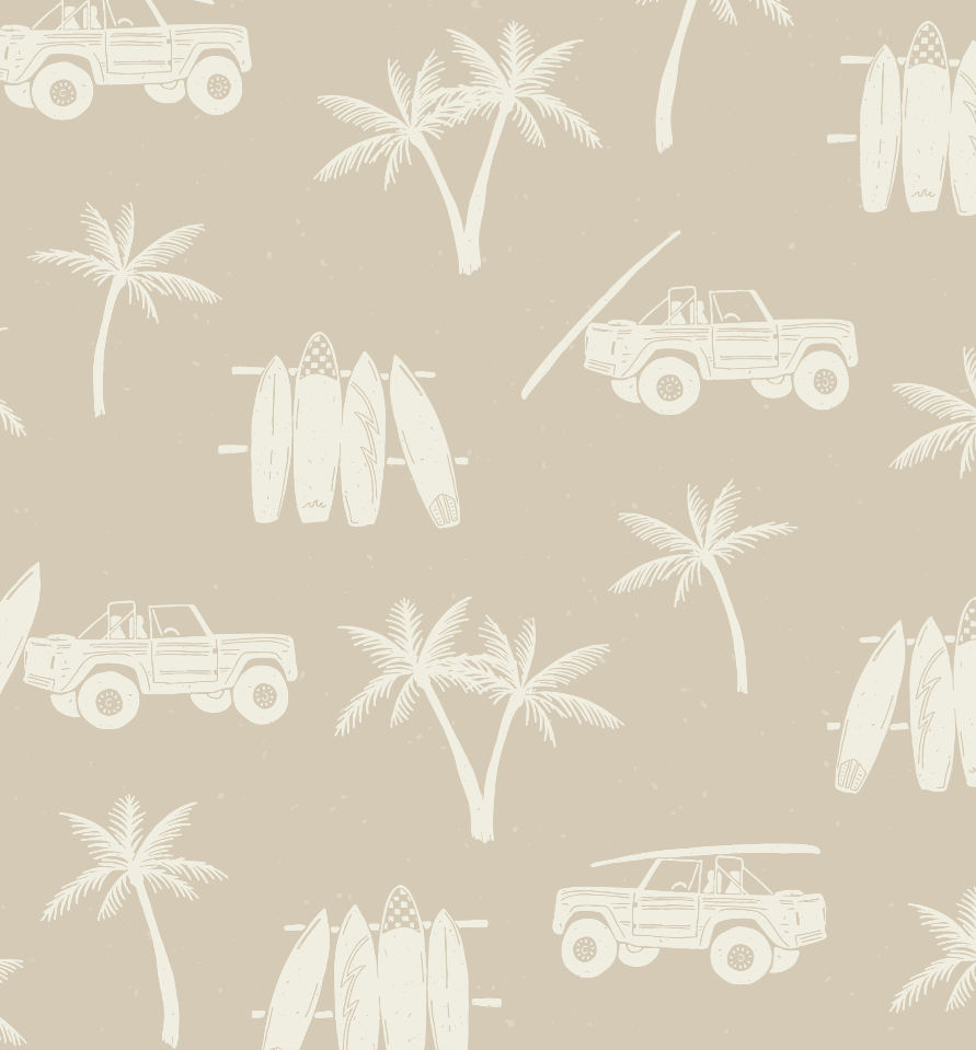 Hurley Removable Wallpaper in Beige, Olive-Green and Sage-Green