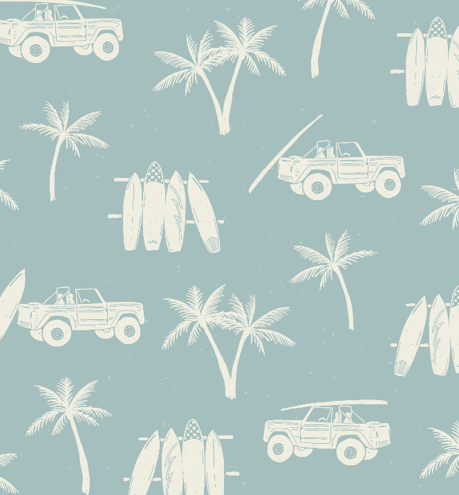 Hurley Removable Wallpaper in Beige, Olive-Green and Sage-Green