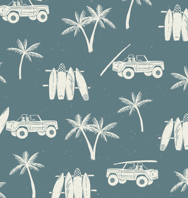 Hurley Removable Wallpaper in Beige, Olive-Green and Sage-Green