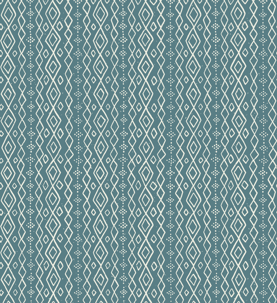 Bondi Geometric Wallpaper in Teal, Beige and White