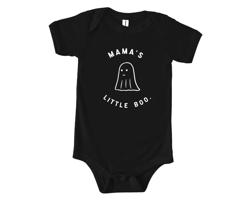 Baby onesie featuring a whimsical design in black and white.