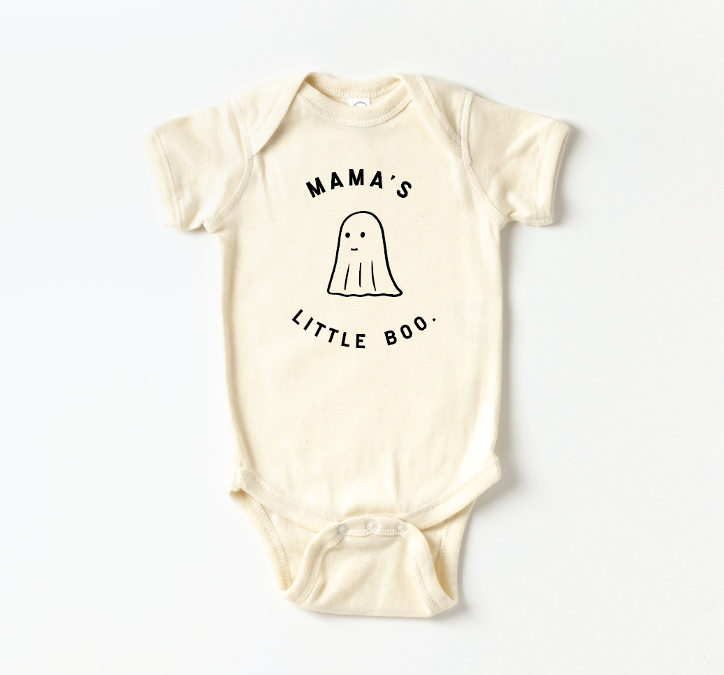 Mama's Little Boo Unisex Baby Onesie in Black and White