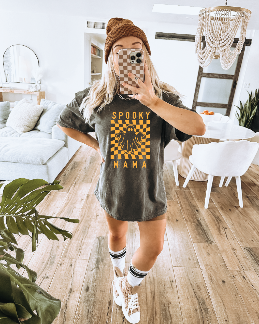 Women's SPOOKY Mama Graphic Halloween Cotton Tee