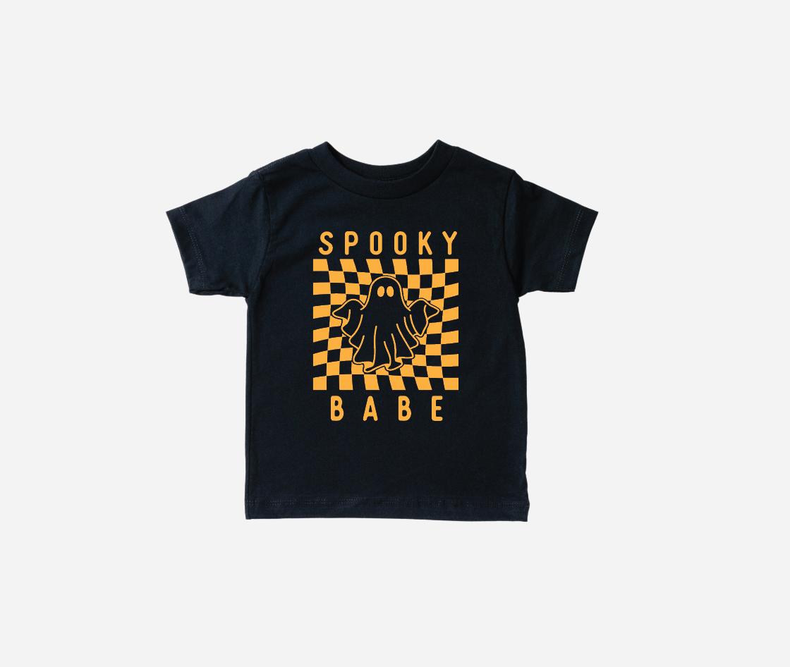 Spooky Babe Graphic Kids Tee – Unisex Halloween Cotton Shirt