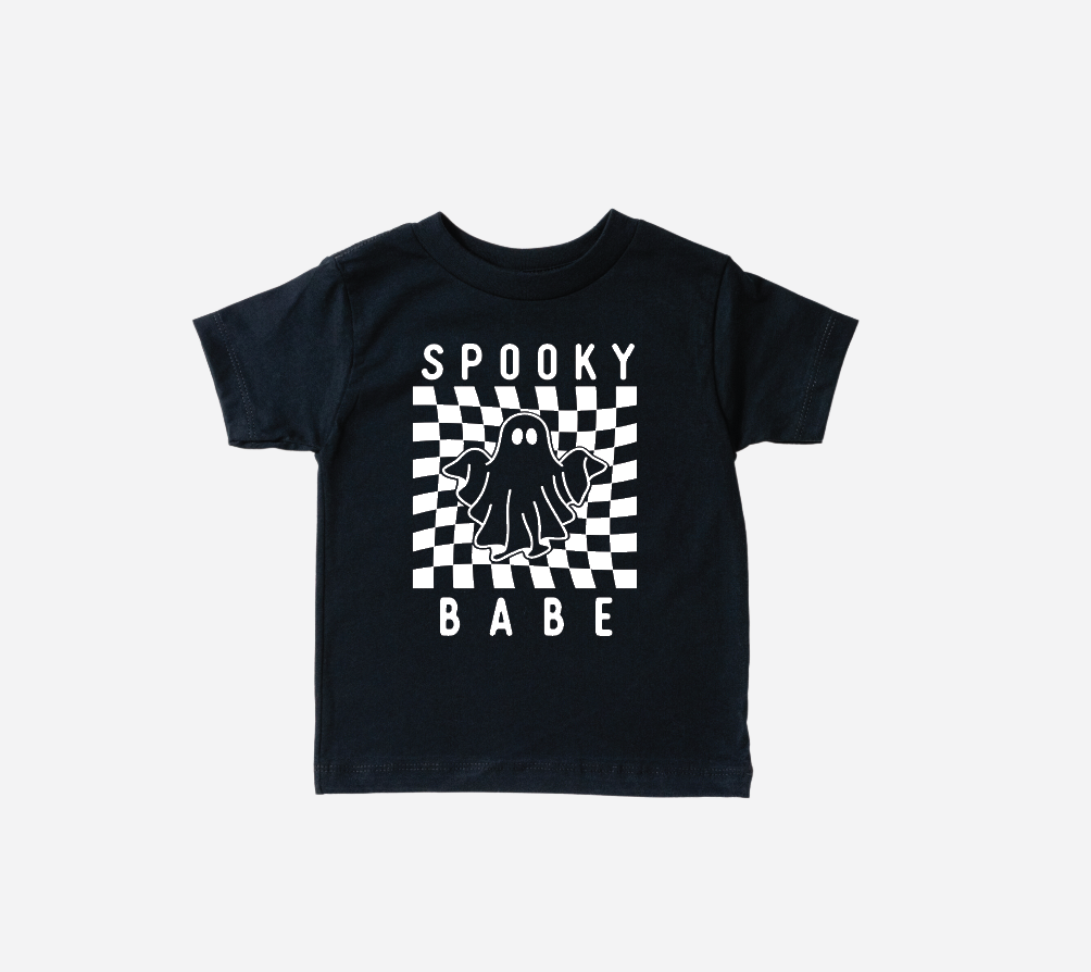 Spooky Babe Graphic Kids Tee – Unisex Halloween Cotton Shirt