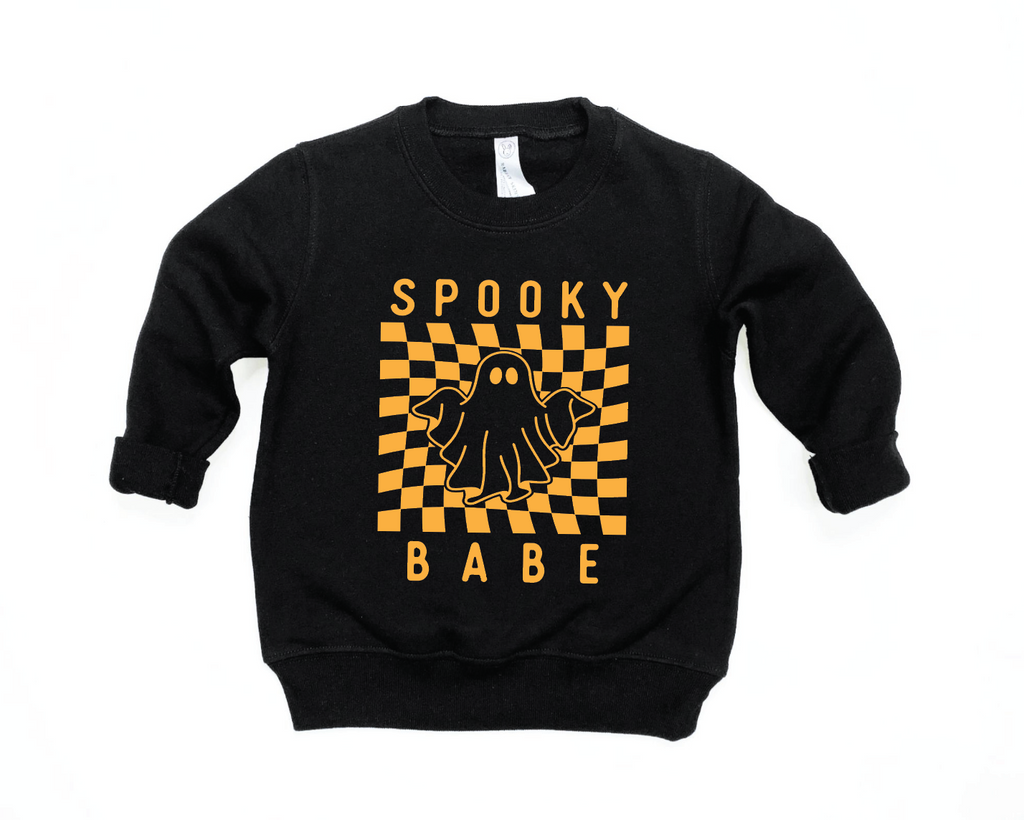 Spooky Babe Knit Pullover - Kids Minimalist Streetwear Sweater