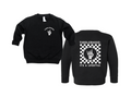 Toddler wearing a black Toddlerhood 'It's a Lifestyle' pullover sweatshirt