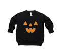 Cozy Jack-O-Lantern knit pullover sweatshirt in black and orange