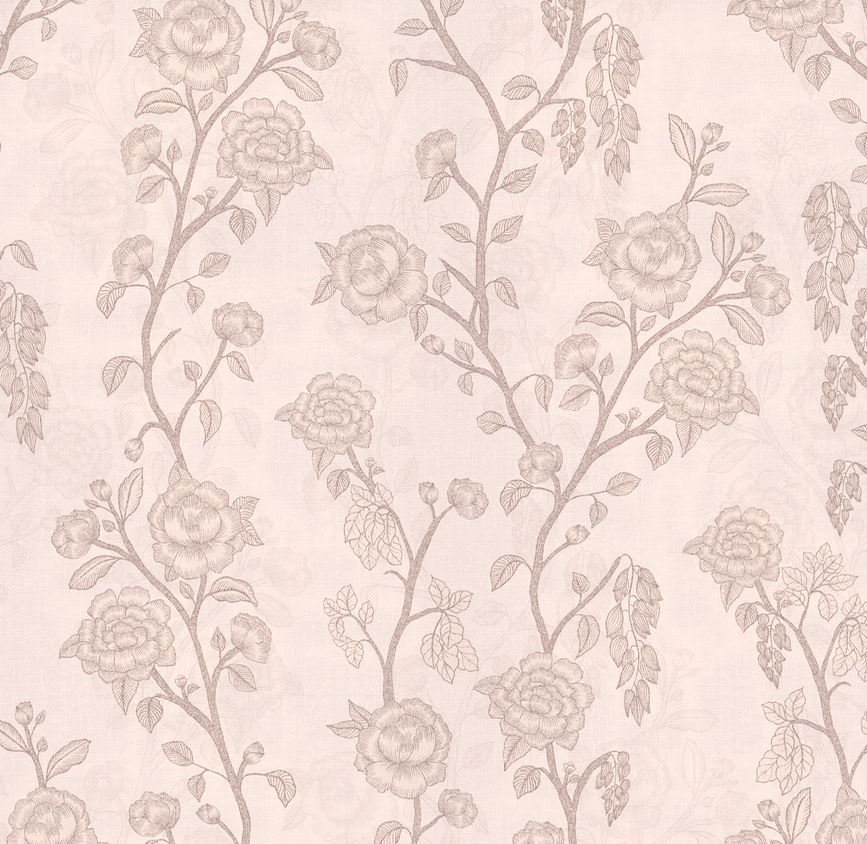 Marina Floral Removable Wallpaper in Sage-Green and Blush-Pink