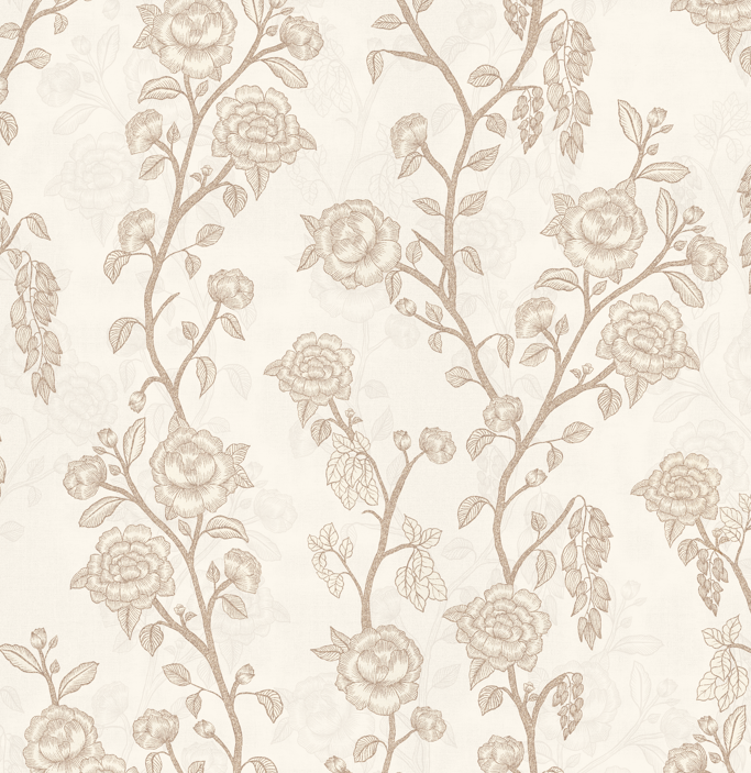 Marina Floral Removable Wallpaper in Sage-Green and Blush-Pink
