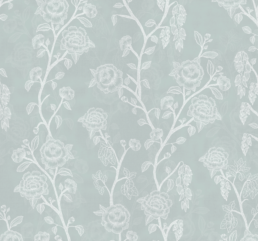 Marina Floral Removable Wallpaper in Sage-Green and Blush-Pink