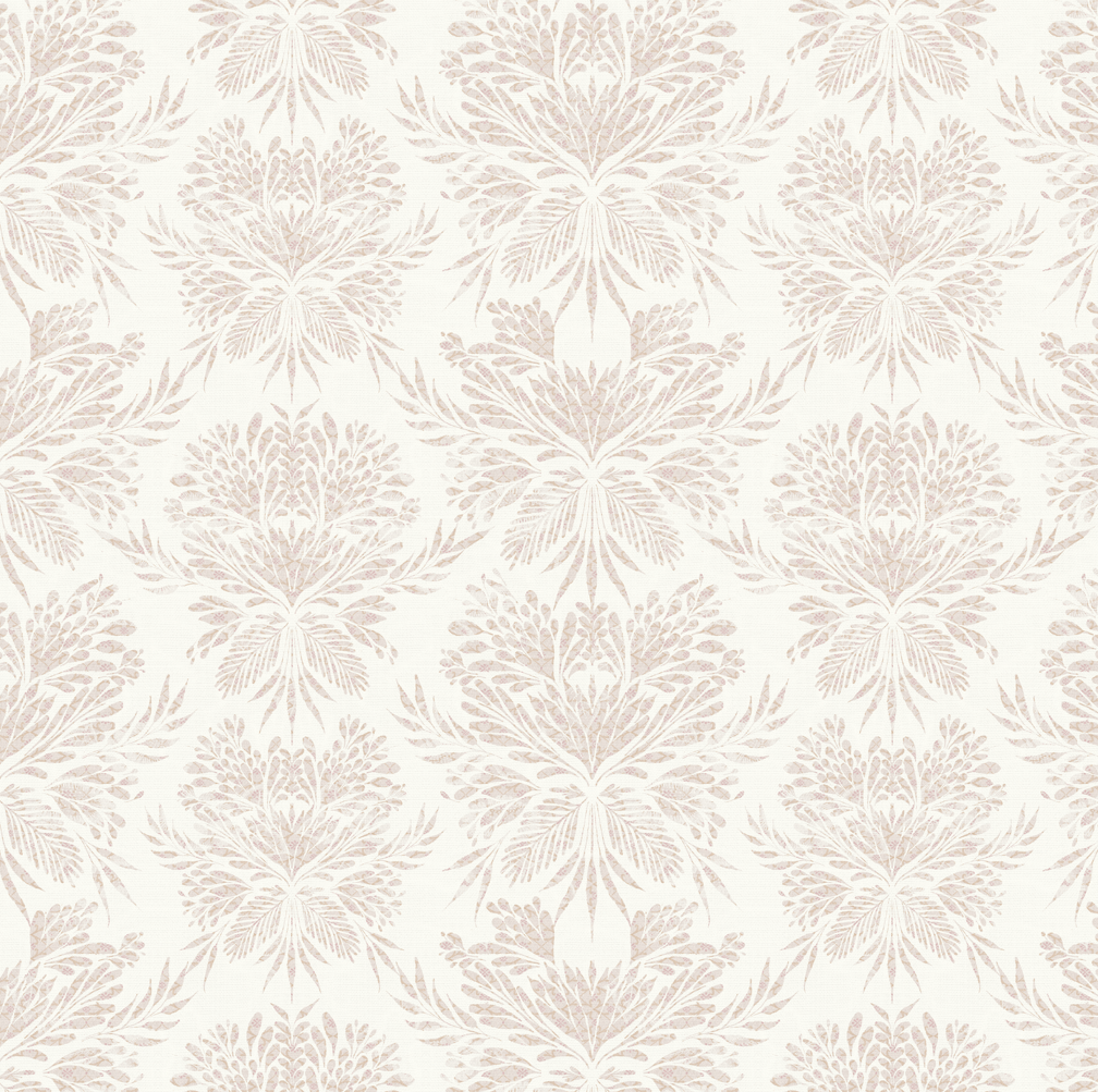 Genevieve Floral Wallpaper in Beige and Cream