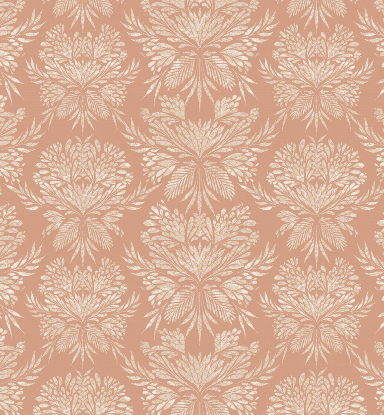 Genevieve Floral Wallpaper in Beige and Cream