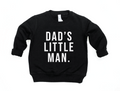 Minimalist kids Dad's Little Man pullover in solid black and white knit