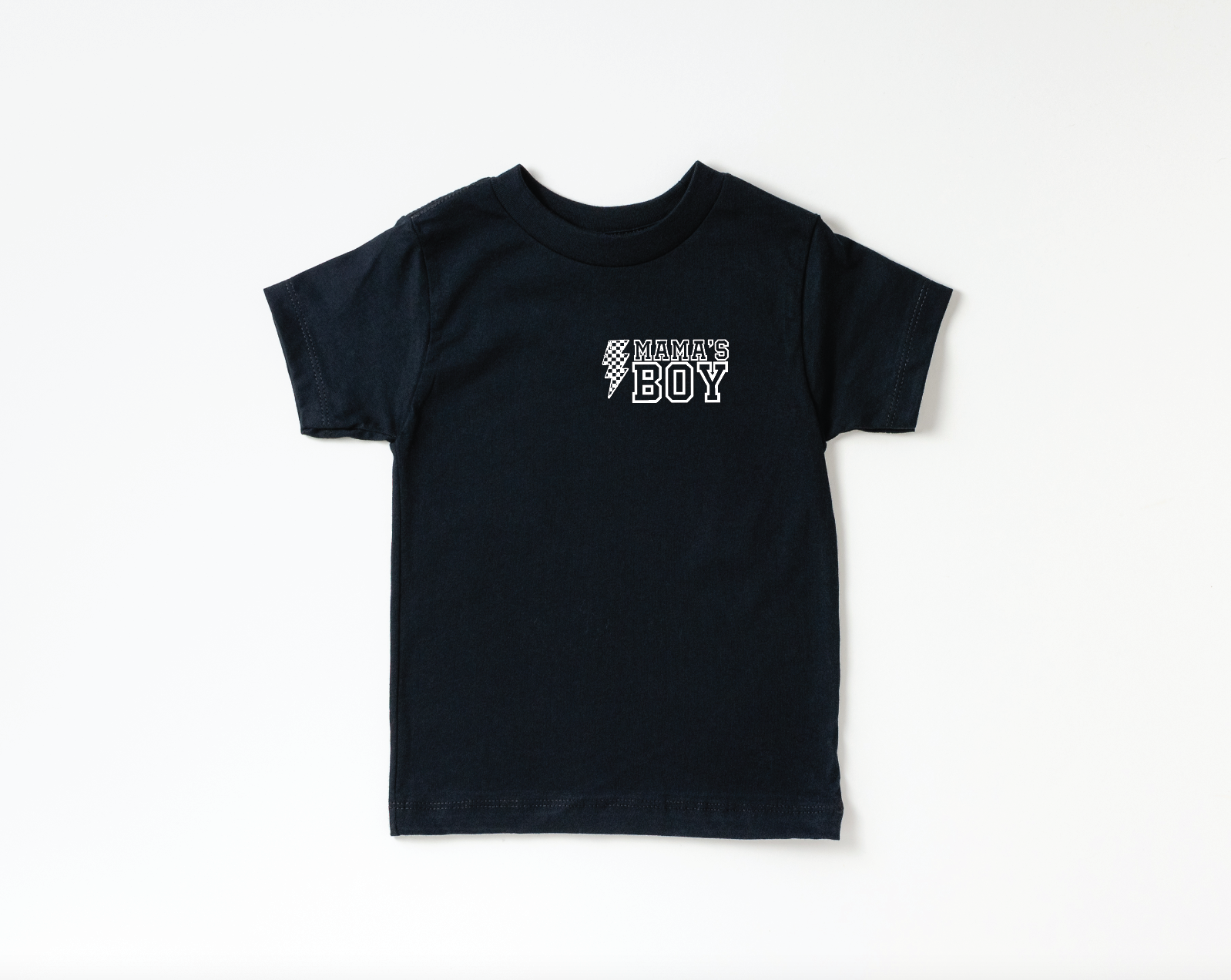 Kids black short sleeve t-shirt with lightning pocket detail