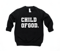 Minimalist Child of God Pullover in solid black or cream for kids