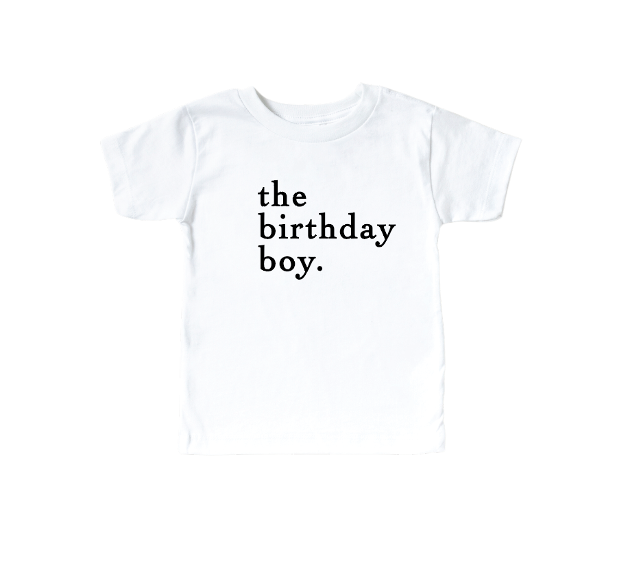 Minimalist Birthday Boy Graphic Tee - Cotton Kids Birthday Shirt