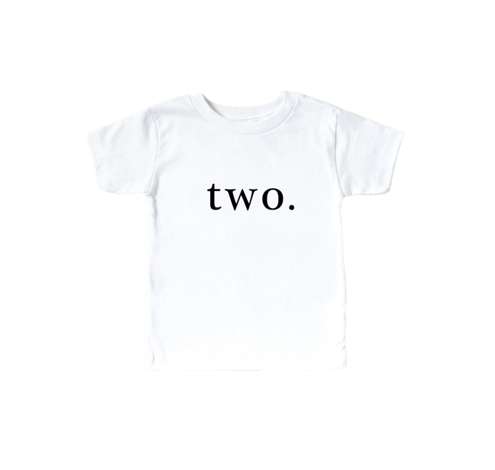 Two. Birthday Graphic Tee - Unisex Minimalist Cotton Birthday Shirt