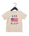 Kids patriotic God Bless the USA graphic tee in white