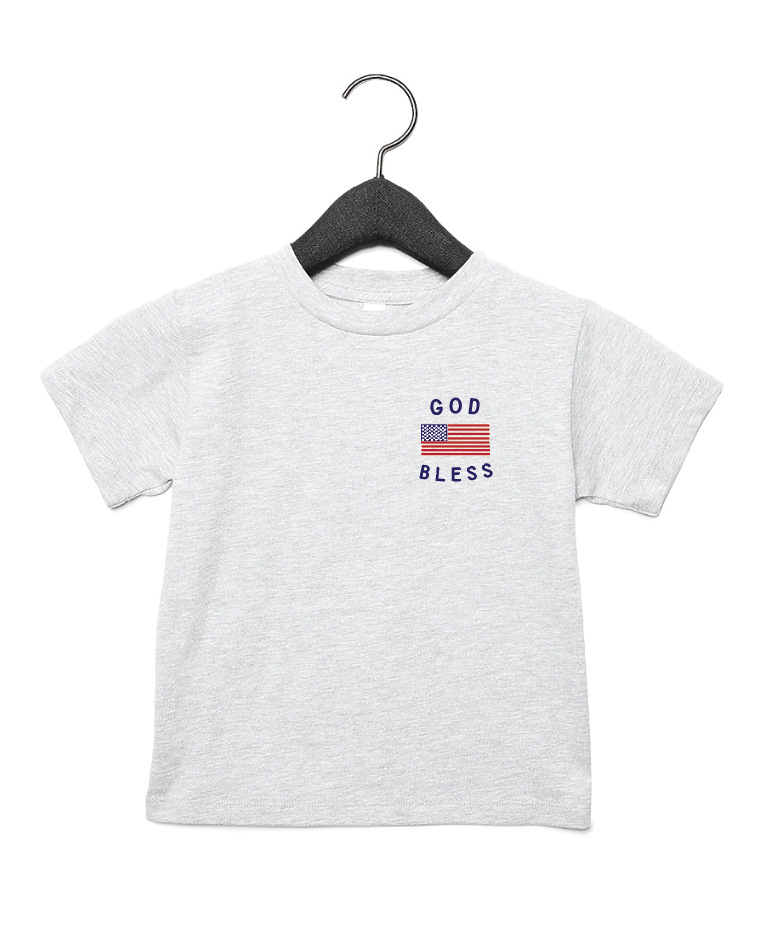 Classic God Bless the USA 4th of July Pocket Graphic Tee
