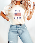 Unisex God Bless America cotton t-shirt in solid color