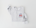 Unisex God Bless America knit pullover with pocket detail