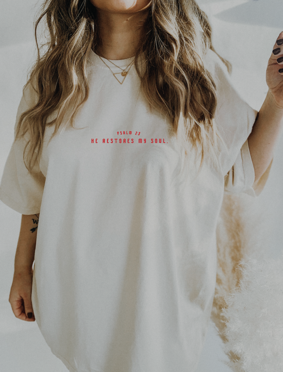 He Restores My Soul cotton tee and pullover by Comfort Colors